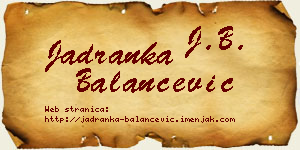 Jadranka Balančević vizit kartica